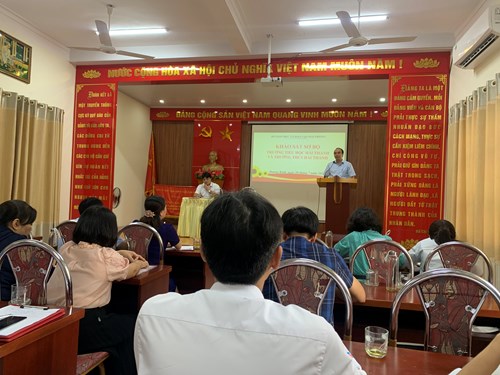  Sở Giáo dục và Đào tạo thành phố Hải Phòng về khảo sát sơ bộ công tác kiểm định chất lượng giáo dục và Trường đạt chuẩn Quốc gia tại Trường TH, THCS Hải Thành quận Dương Kinh