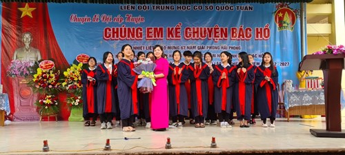 Trường THCS Quốc Tuấn tổ chức thành công chuyên đề cấp huyện  Chúng em kể chuyện Bác Hồ 