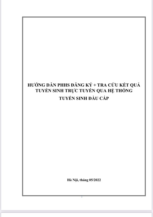 Hướng dẫn phhs đăng ký + tra cứu kết quả tuyển sinh trực tuyến qua hệ thống tuyển sinh đầu cấp 