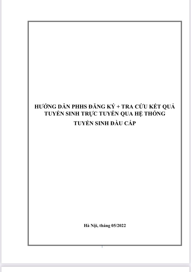 Hướng dẫn phhs đăng ký + tra cứu kết quả tuyển sinh trực tuyến qua hệ thống tuyển sinh đầu cấp 